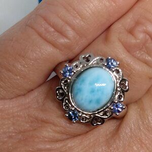 Larimar & tanzanite ring!